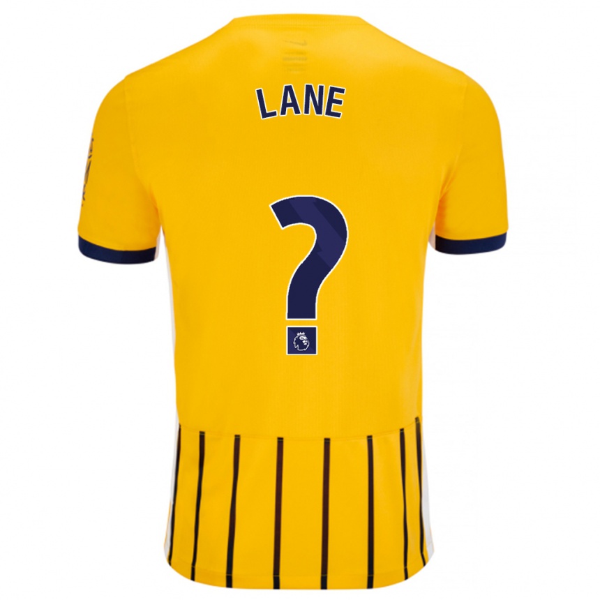 Herren Fußball Darius Lane #0 Gold Blau Nadelstreifen Auswärtstrikot Trikot 2024/25 T-Shirt Luxemburg