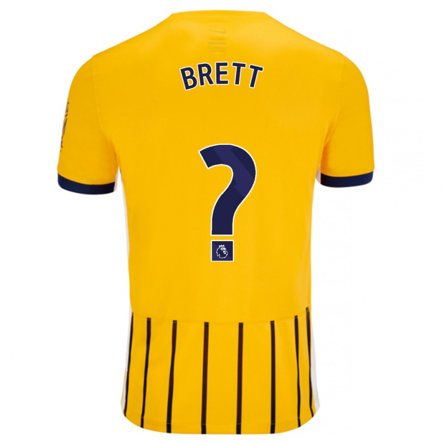 Herren Fußball Adam Brett #0 Gold Blau Nadelstreifen Auswärtstrikot Trikot 2024/25 T-Shirt Luxemburg