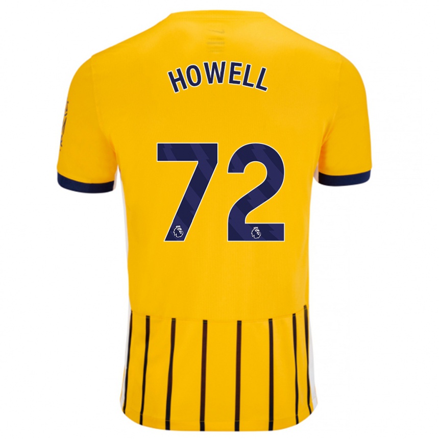 Herren Fußball Harry Howell #72 Gold Blau Nadelstreifen Auswärtstrikot Trikot 2024/25 T-Shirt Luxemburg