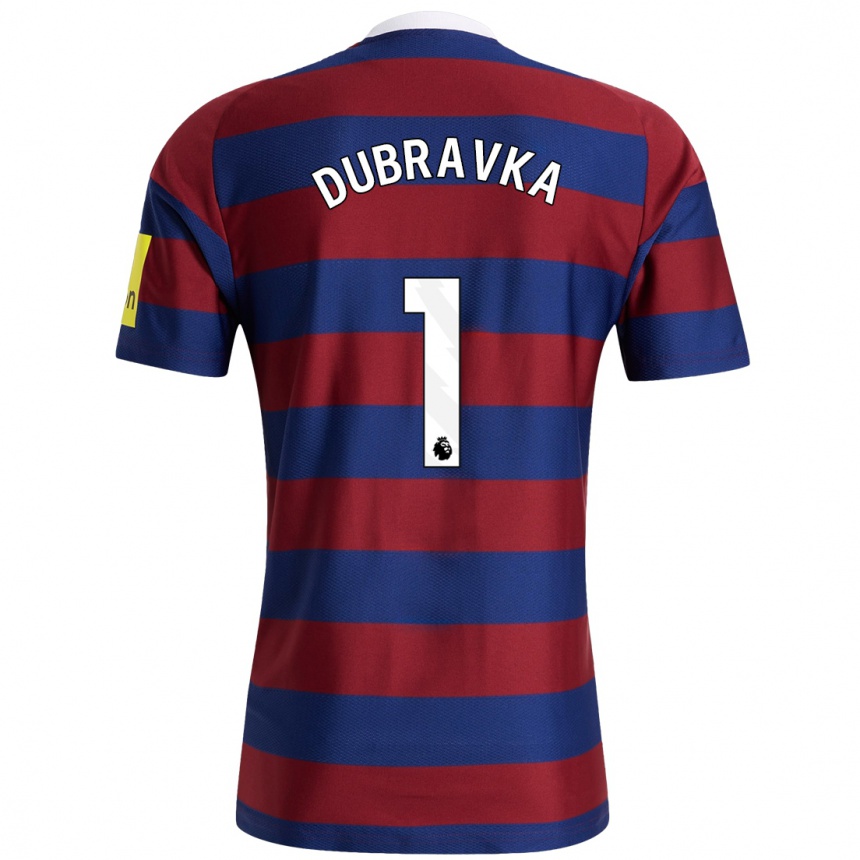 Herren Fußball Martin Dúbravka #1 Burgunderrot Marineblau Auswärtstrikot Trikot 2024/25 T-Shirt Luxemburg