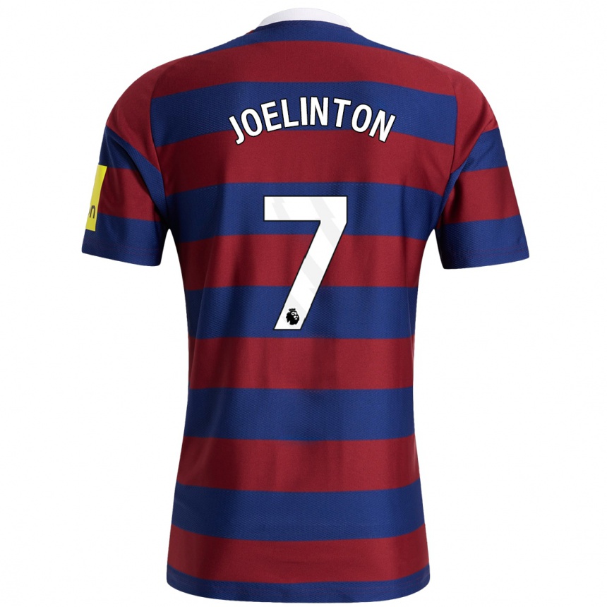 Herren Fußball Joelinton #7 Burgunderrot Marineblau Auswärtstrikot Trikot 2024/25 T-Shirt Luxemburg