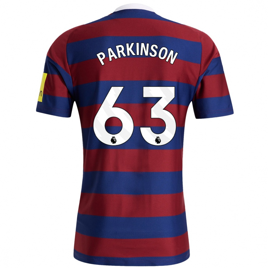 Herren Fußball Ben Parkinson #63 Burgunderrot Marineblau Auswärtstrikot Trikot 2024/25 T-Shirt Luxemburg