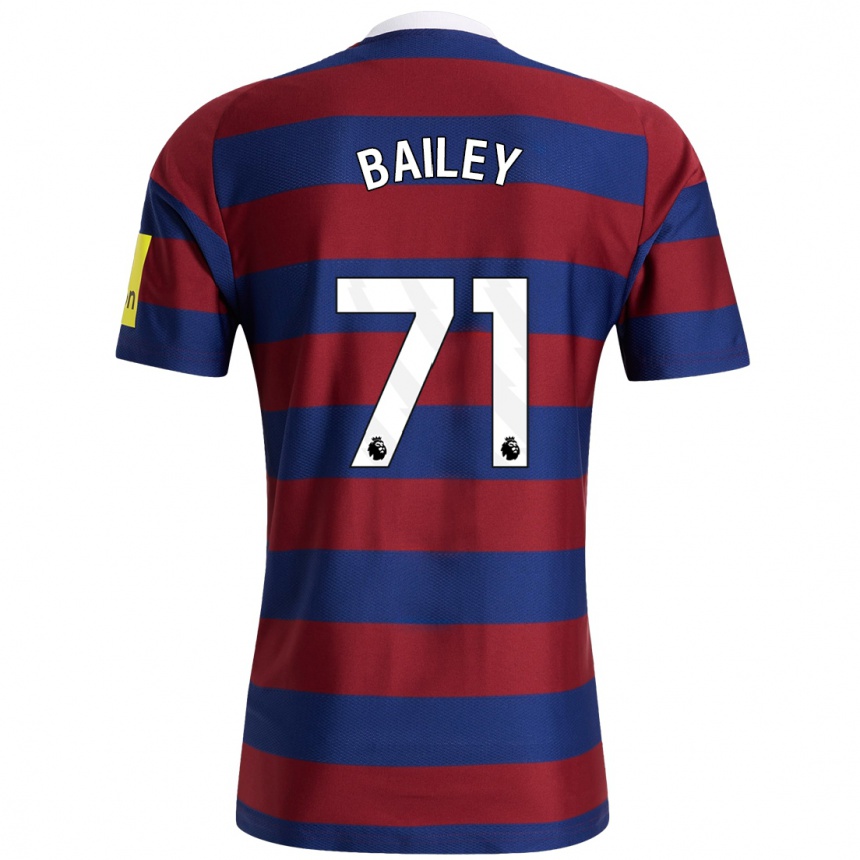 Herren Fußball Scott Bailey #71 Burgunderrot Marineblau Auswärtstrikot Trikot 2024/25 T-Shirt Luxemburg