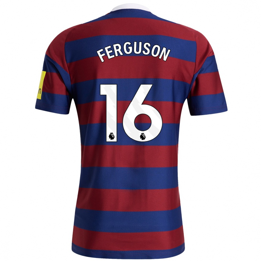 Herren Fußball Becky Ferguson #16 Burgunderrot Marineblau Auswärtstrikot Trikot 2024/25 T-Shirt Luxemburg