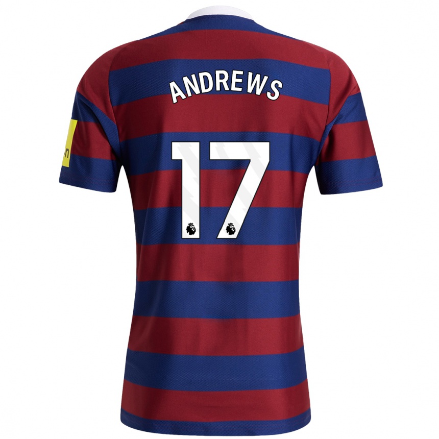 Herren Fußball Amy Andrews #17 Burgunderrot Marineblau Auswärtstrikot Trikot 2024/25 T-Shirt Luxemburg