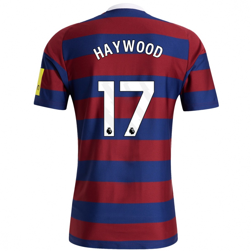 Herren Fußball Sophie Haywood #17 Burgunderrot Marineblau Auswärtstrikot Trikot 2024/25 T-Shirt Luxemburg