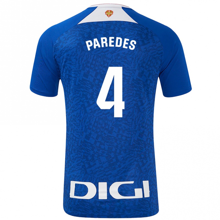 Herren Fußball Aitor Paredes #4 Königsblau Auswärtstrikot Trikot 2024/25 T-Shirt Luxemburg