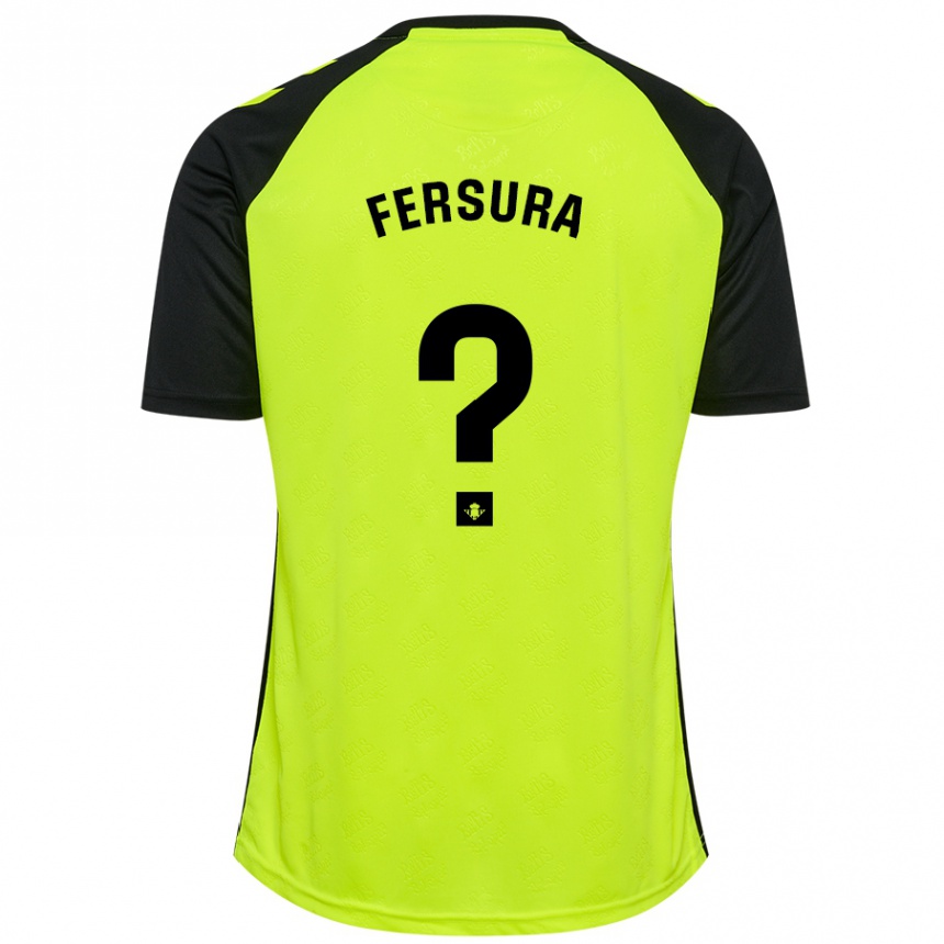 Herren Fußball João Fersura #0 Fluoreszierendes Gelb Schwarz Auswärtstrikot Trikot 2024/25 T-Shirt Luxemburg