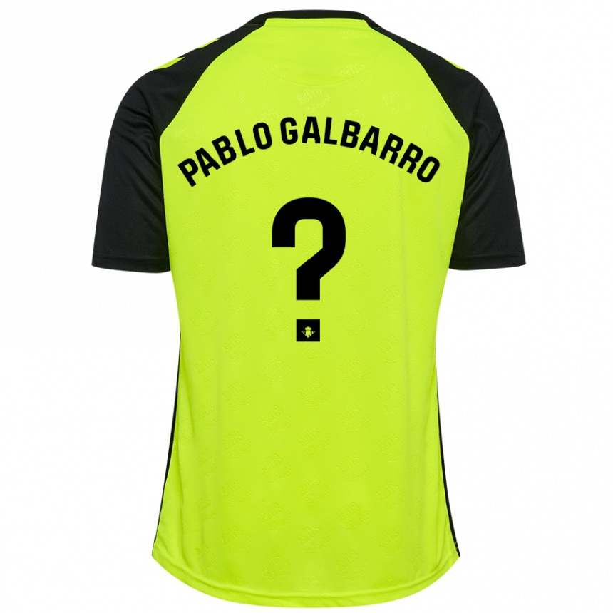 Herren Fußball Juan Pablo Galbarro #0 Fluoreszierendes Gelb Schwarz Auswärtstrikot Trikot 2024/25 T-Shirt Luxemburg