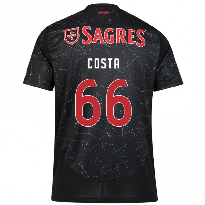 Herren Fußball Rute Costa #66 Schwarz Rot Auswärtstrikot Trikot 2024/25 T-Shirt Luxemburg