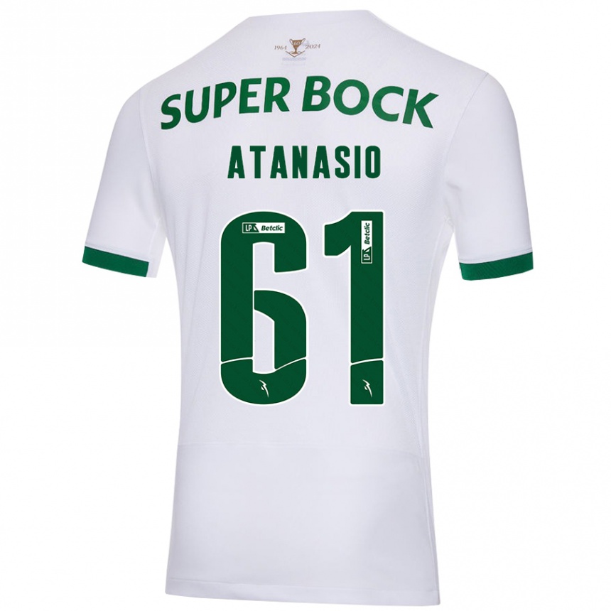 Herren Fußball Atanásio #61 Weiß Grün Auswärtstrikot Trikot 2024/25 T-Shirt Luxemburg