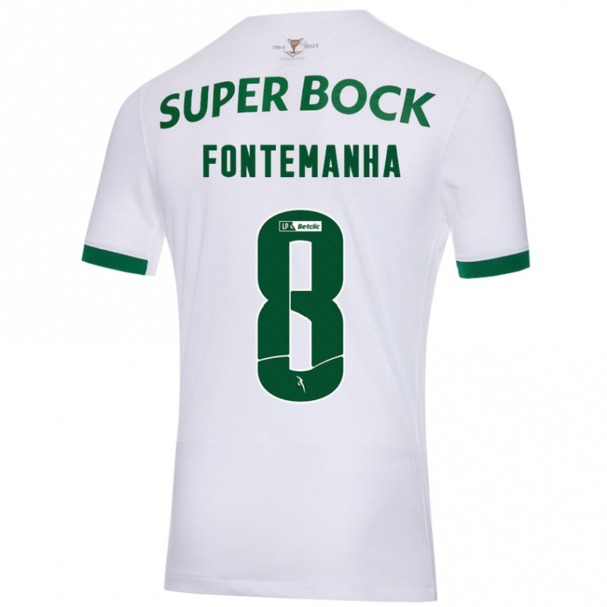 Herren Fußball Rita Fontemanha #8 Weiß Grün Auswärtstrikot Trikot 2024/25 T-Shirt Luxemburg