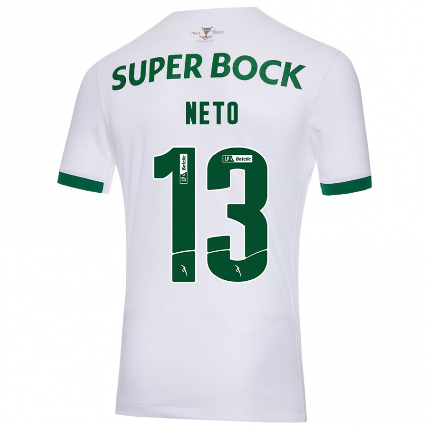 Herren Fußball Luís Neto #13 Weiß Grün Auswärtstrikot Trikot 2024/25 T-Shirt Luxemburg