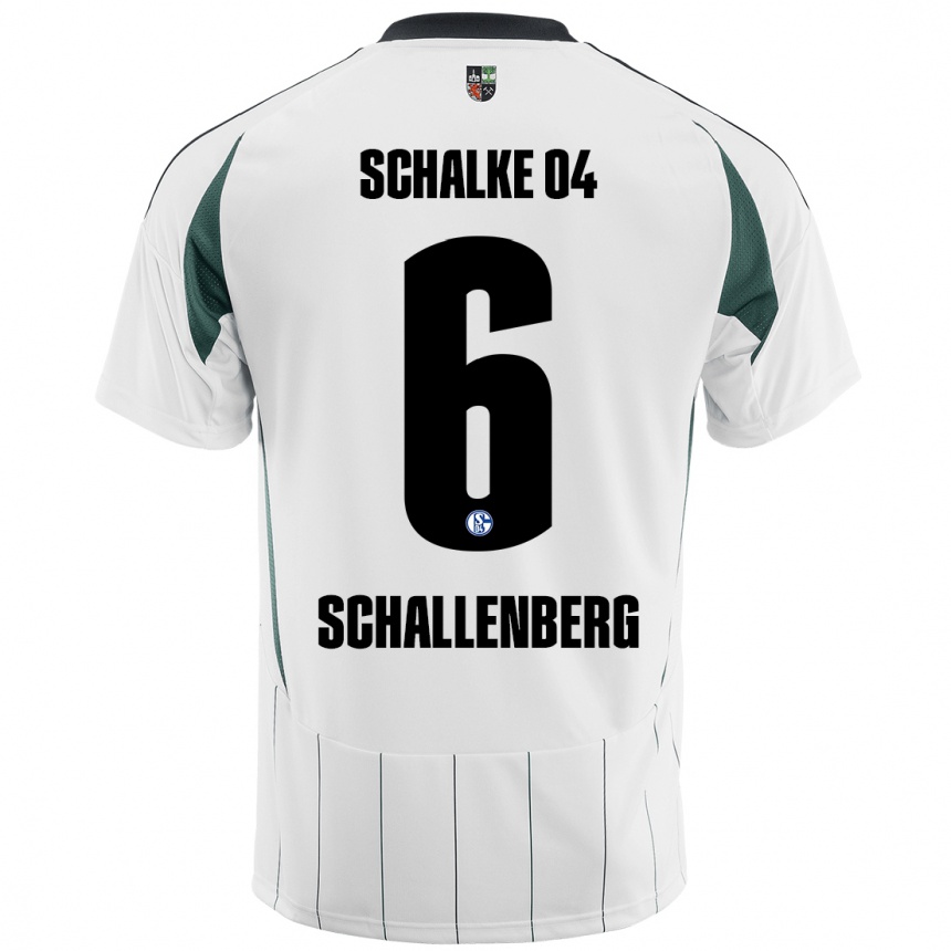 Herren Fußball Ron Schallenberg #6 Weiß Grün Auswärtstrikot Trikot 2024/25 T-Shirt Luxemburg