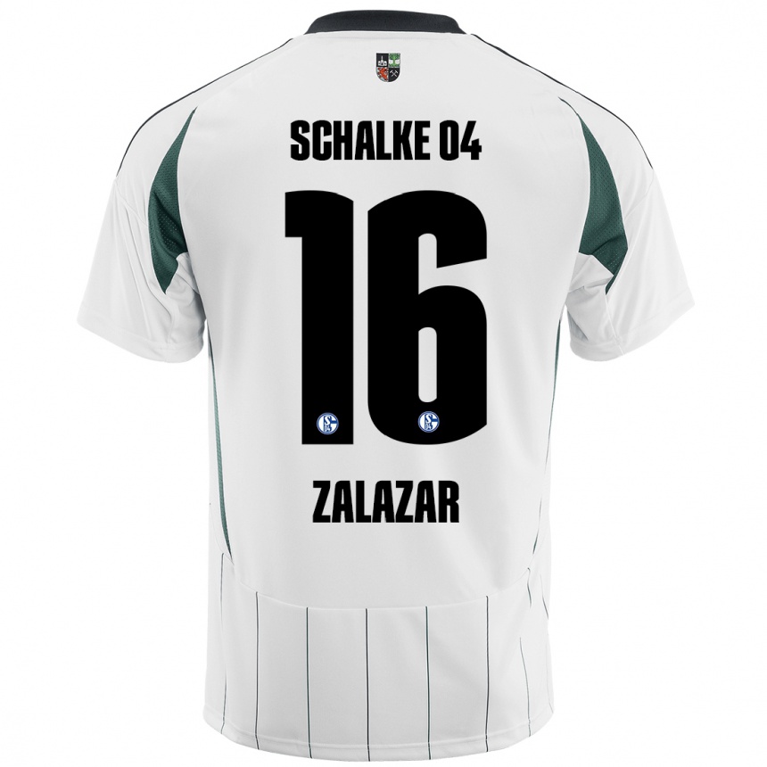 Herren Fußball Mauro Zalazar #16 Weiß Grün Auswärtstrikot Trikot 2024/25 T-Shirt Luxemburg