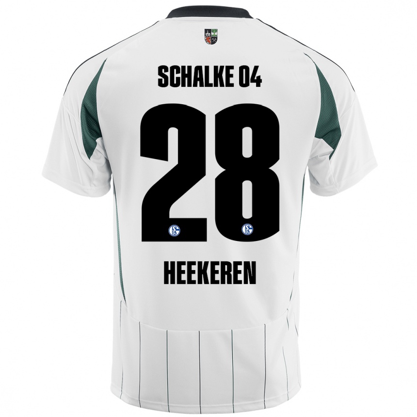 Herren Fußball Justin Heekeren #28 Weiß Grün Auswärtstrikot Trikot 2024/25 T-Shirt Luxemburg