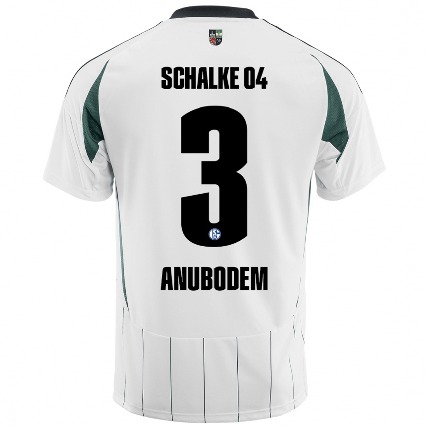 Herren Fußball Ngufor Anubodem #3 Weiß Grün Auswärtstrikot Trikot 2024/25 T-Shirt Luxemburg