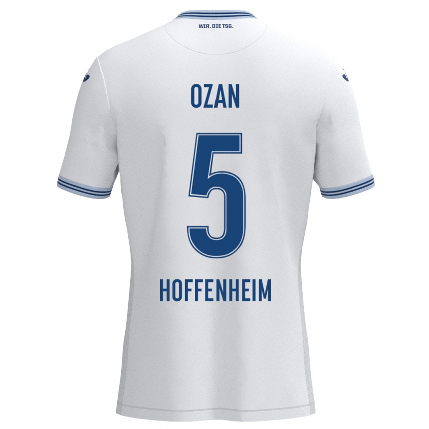 Herren Fußball Ozan Kabak #5 Weiß Blau Auswärtstrikot Trikot 2024/25 T-Shirt Luxemburg