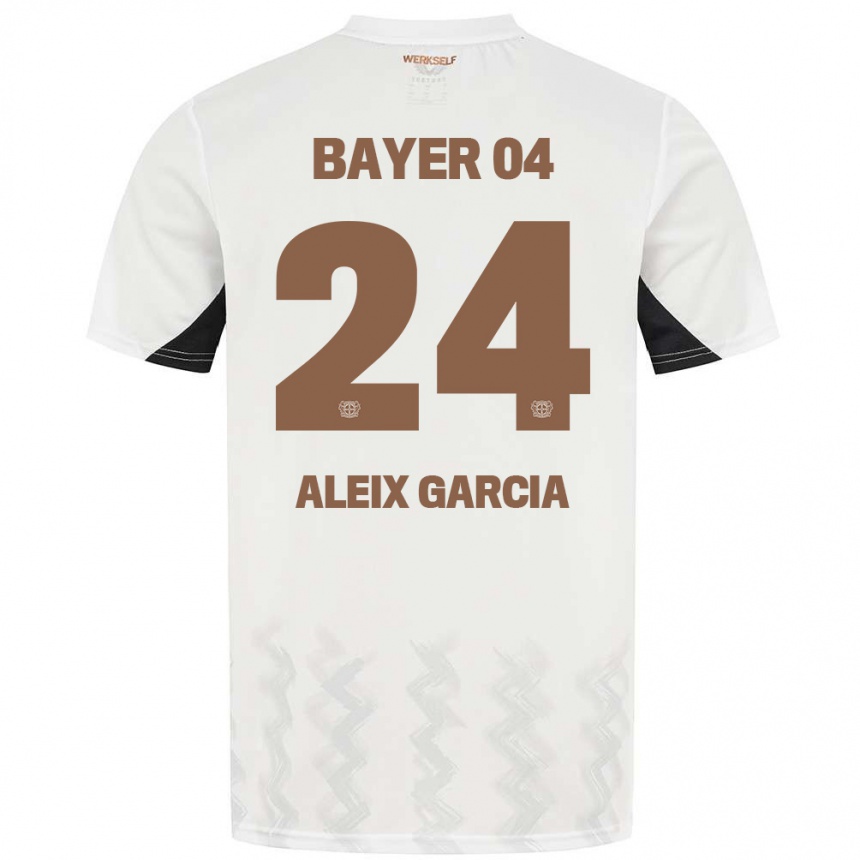 Herren Fußball Aleix García #24 Weiß Schwarz Auswärtstrikot Trikot 2024/25 T-Shirt Luxemburg