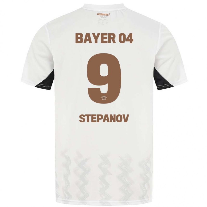 Herren Fußball Artem Stepanov #9 Weiß Schwarz Auswärtstrikot Trikot 2024/25 T-Shirt Luxemburg