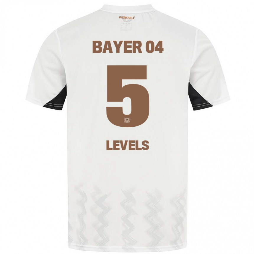 Herren Fußball Janou Levels #5 Weiß Schwarz Auswärtstrikot Trikot 2024/25 T-Shirt Luxemburg