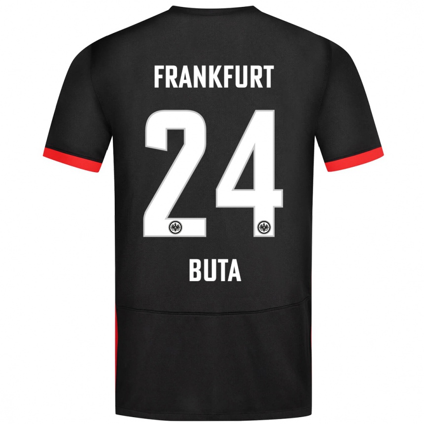 Herren Fußball Aurélio Buta #24 Schwarz Auswärtstrikot Trikot 2024/25 T-Shirt Luxemburg