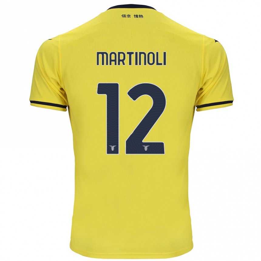 Herren Fußball Elettra Martinoli #12 Gelb Auswärtstrikot Trikot 2024/25 T-Shirt Luxemburg