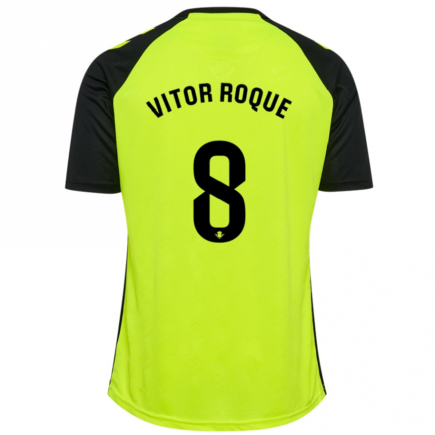 Damen Fußball Vitor Roque #8 Schwarz Rot Auswärtstrikot Trikot 2024/25 T-Shirt Luxemburg