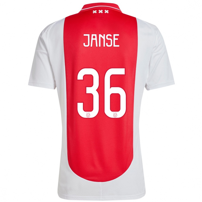 Damen Fußball Dies Janse #36 Rot Weiß Heimtrikot Trikot 2024/25 T-Shirt Luxemburg