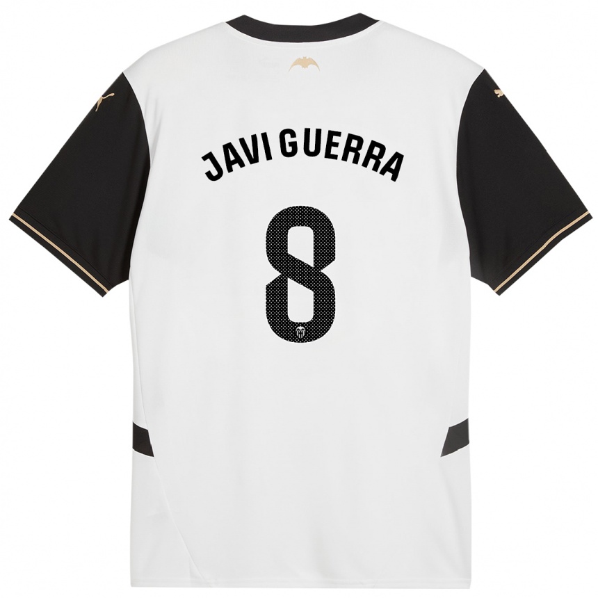 Damen Fußball Javi Guerra #8 Weiß Schwarz Heimtrikot Trikot 2024/25 T-Shirt Luxemburg