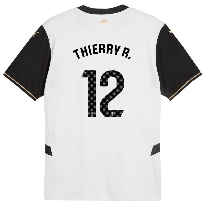 Damen Fußball Thierry Correia #12 Weiß Schwarz Heimtrikot Trikot 2024/25 T-Shirt Luxemburg