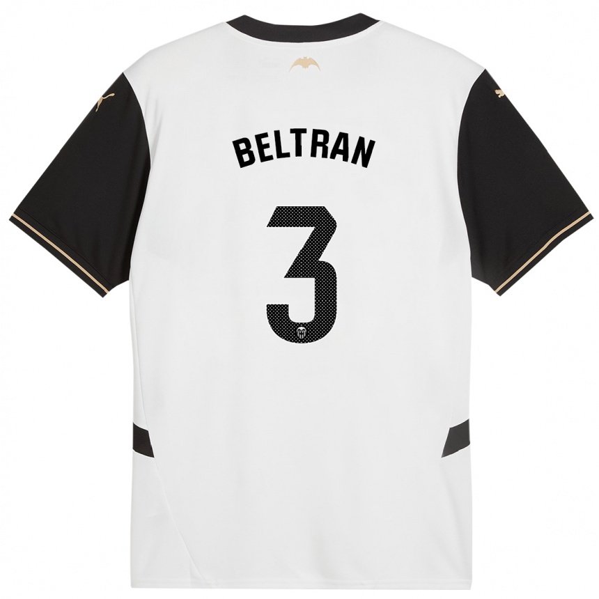 Damen Fußball Bea Beltran #3 Weiß Schwarz Heimtrikot Trikot 2024/25 T-Shirt Luxemburg