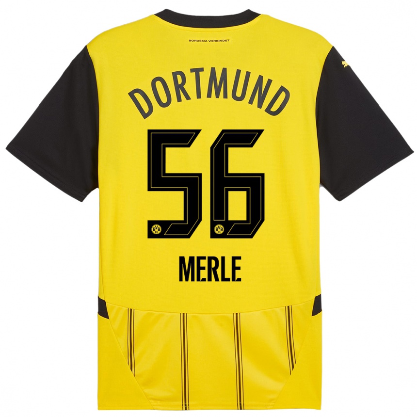 Damen Fußball Albers Merle #56 Gelb Schwarz Heimtrikot Trikot 2024/25 T-Shirt Luxemburg