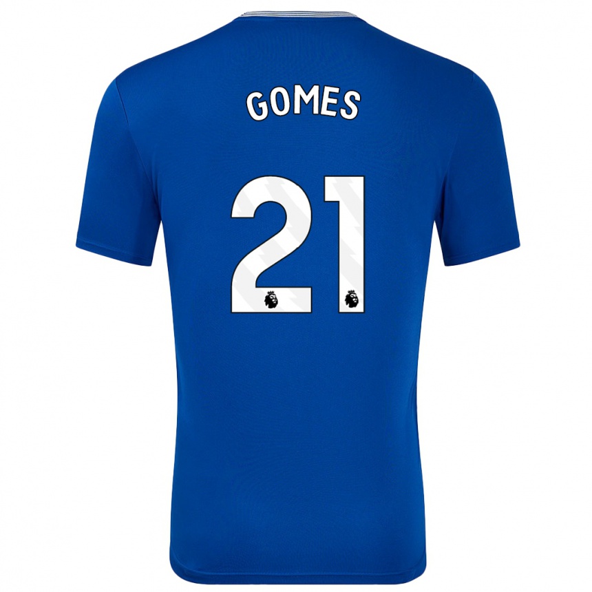 Damen Fußball Andre Gomes #21 Blau Mit Heimtrikot Trikot 2024/25 T-Shirt Luxemburg