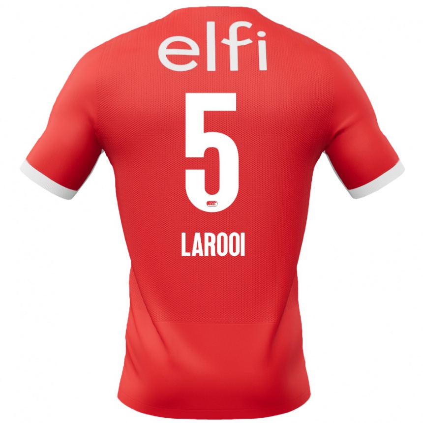 Damen Fußball Finn Larooi #5 Rot Weiß Heimtrikot Trikot 2024/25 T-Shirt Luxemburg