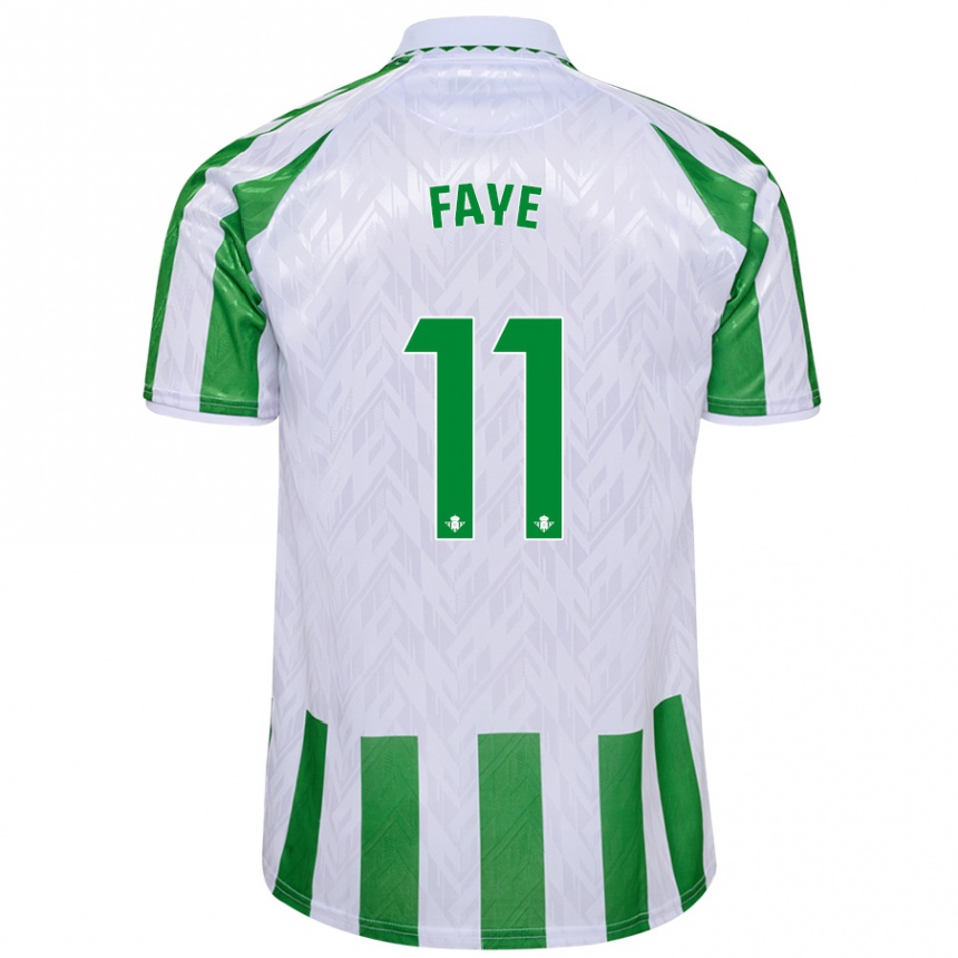 Damen Fußball Souleymane Faye #11 Grün Weiße Streifen Heimtrikot Trikot 2024/25 T-Shirt Luxemburg