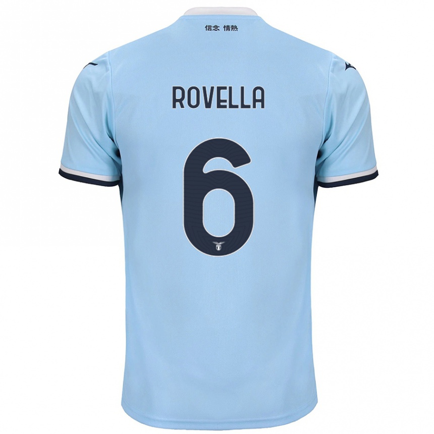 Damen Fußball Nicolo Rovella #6 Blau Heimtrikot Trikot 2024/25 T-Shirt Luxemburg