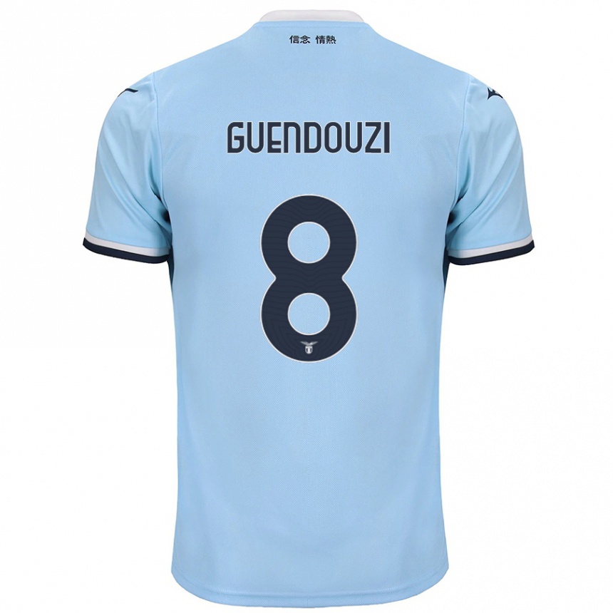 Damen Fußball Matteo Guendouzi #8 Blau Heimtrikot Trikot 2024/25 T-Shirt Luxemburg