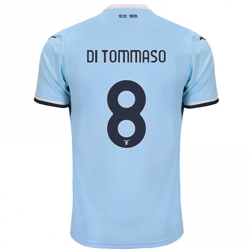 Damen Fußball Leonardo Di Tommaso #8 Blau Heimtrikot Trikot 2024/25 T-Shirt Luxemburg