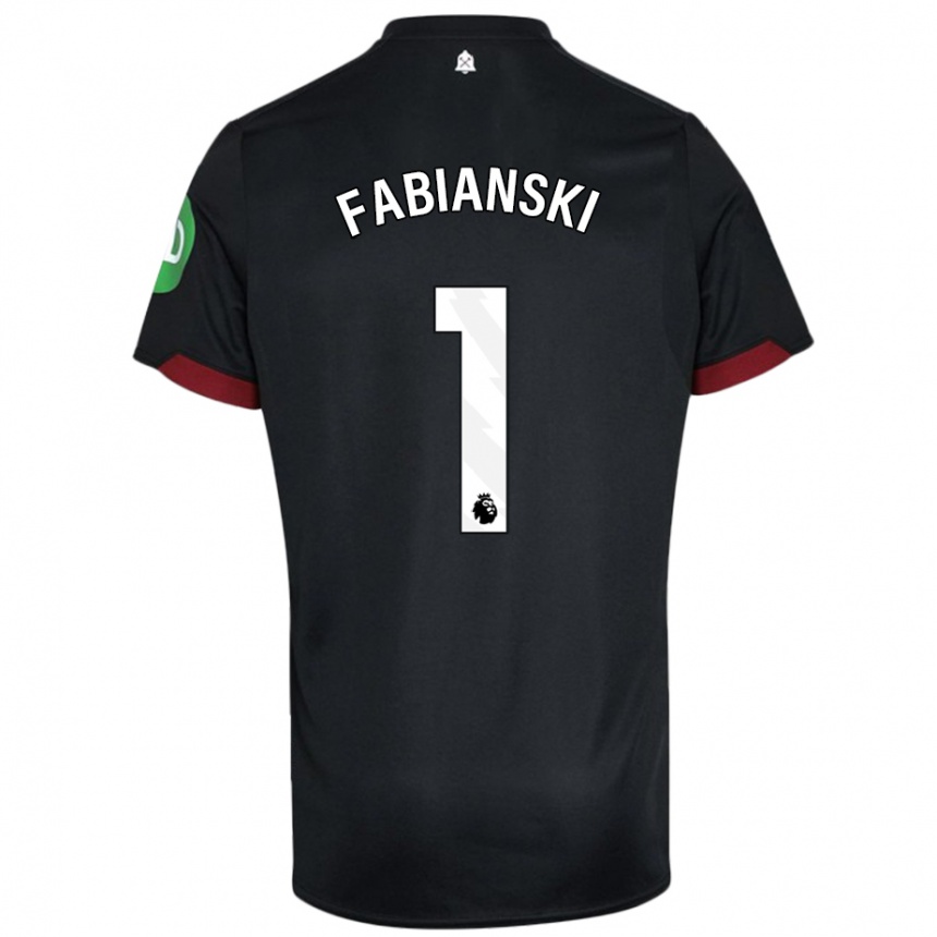 Damen Fußball Lukasz Fabianski #1 Schwarz Weiß Auswärtstrikot Trikot 2024/25 T-Shirt Luxemburg