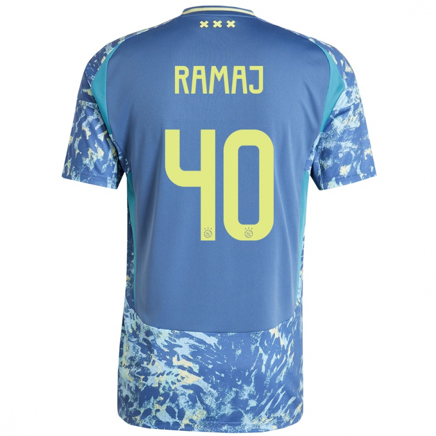 Damen Fußball Diant Ramaj #40 Grau Blau Gelb Auswärtstrikot Trikot 2024/25 T-Shirt Luxemburg