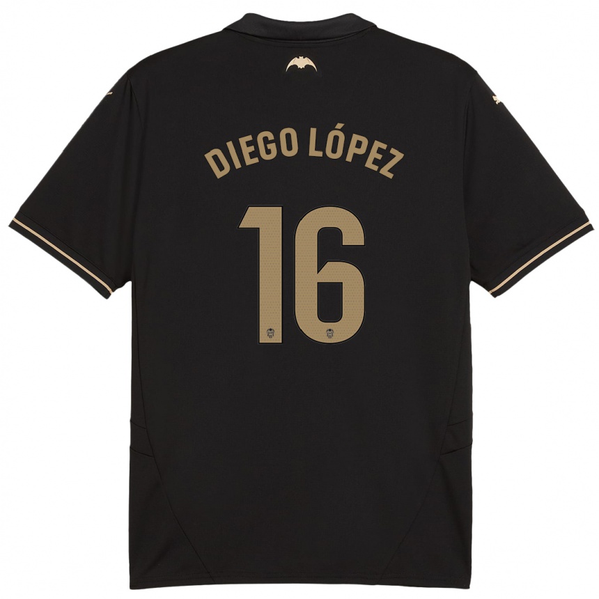 Damen Fußball Diego López #16 Schwarz Auswärtstrikot Trikot 2024/25 T-Shirt Luxemburg