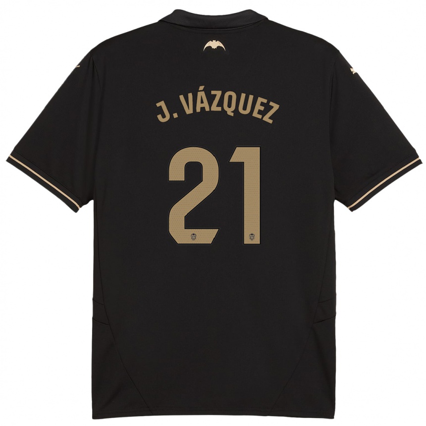 Damen Fußball Jesús Vázquez #21 Schwarz Auswärtstrikot Trikot 2024/25 T-Shirt Luxemburg