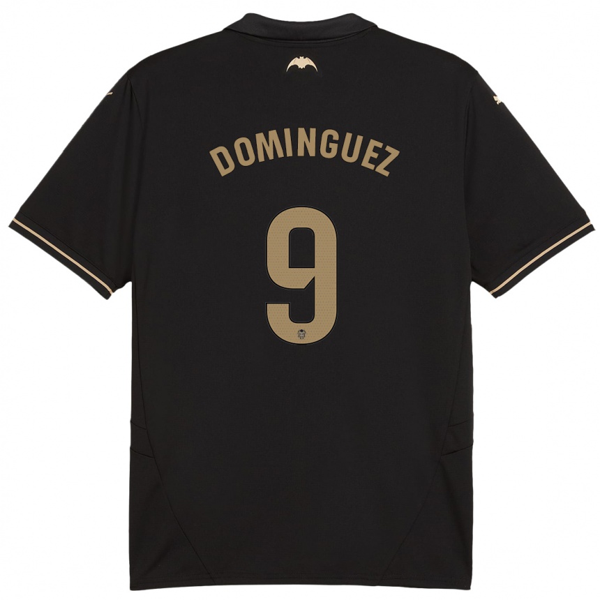 Damen Fußball Mario Dominguez #9 Schwarz Auswärtstrikot Trikot 2024/25 T-Shirt Luxemburg