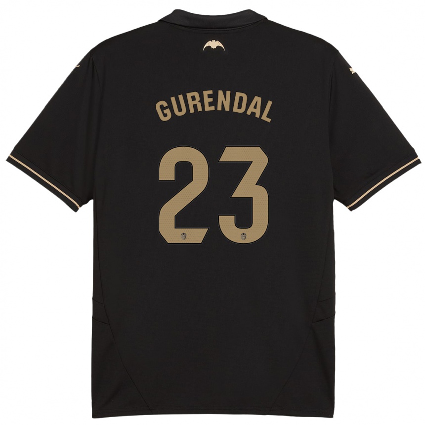 Damen Fußball Alexander Gurendal #23 Schwarz Auswärtstrikot Trikot 2024/25 T-Shirt Luxemburg