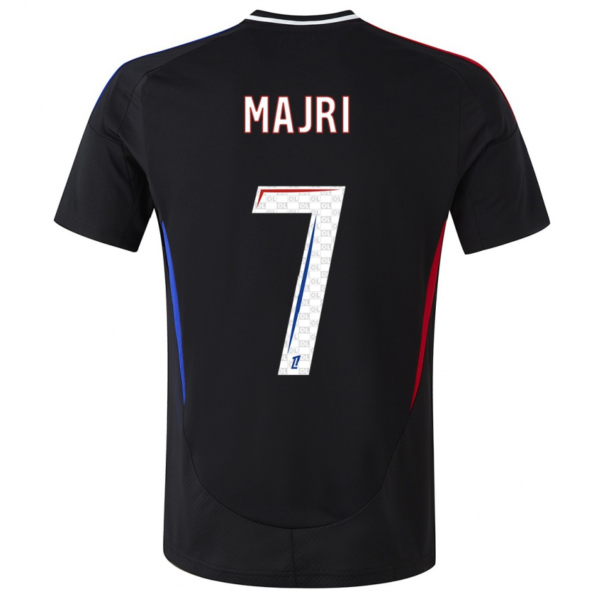 Damen Fußball Amel Majri #7 Schwarz Auswärtstrikot Trikot 2024/25 T-Shirt Luxemburg