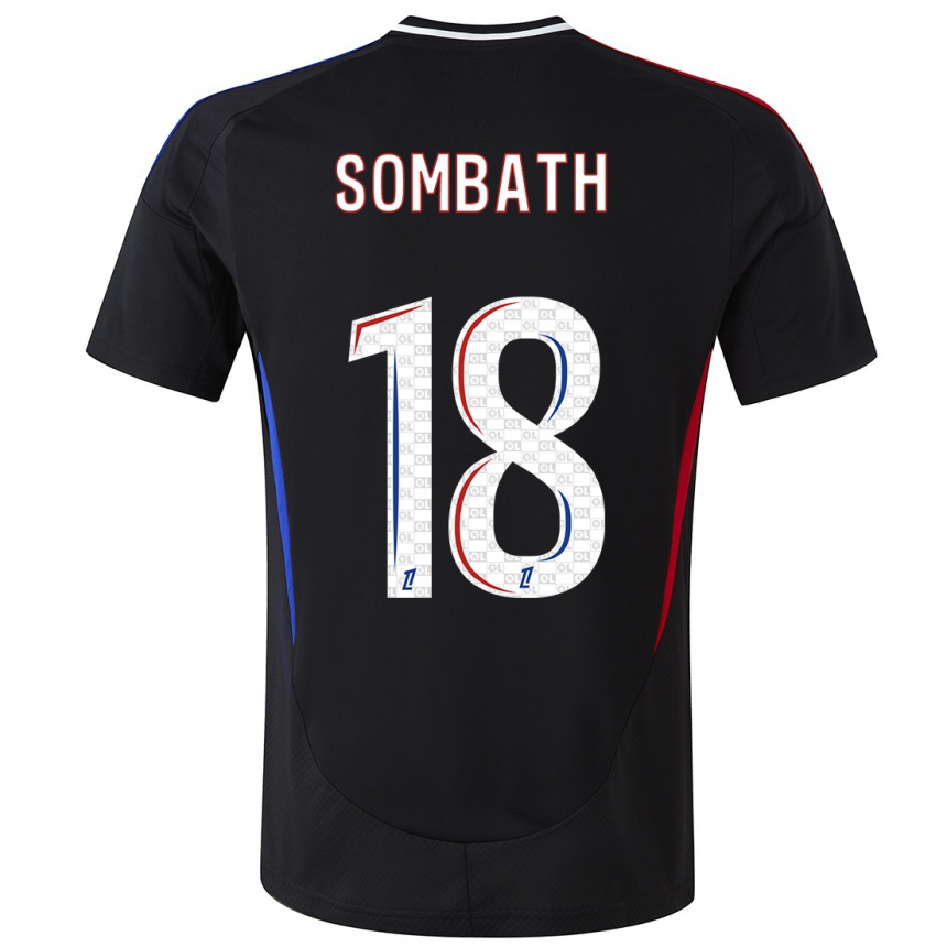 Damen Fußball Alice Sombath #18 Schwarz Auswärtstrikot Trikot 2024/25 T-Shirt Luxemburg