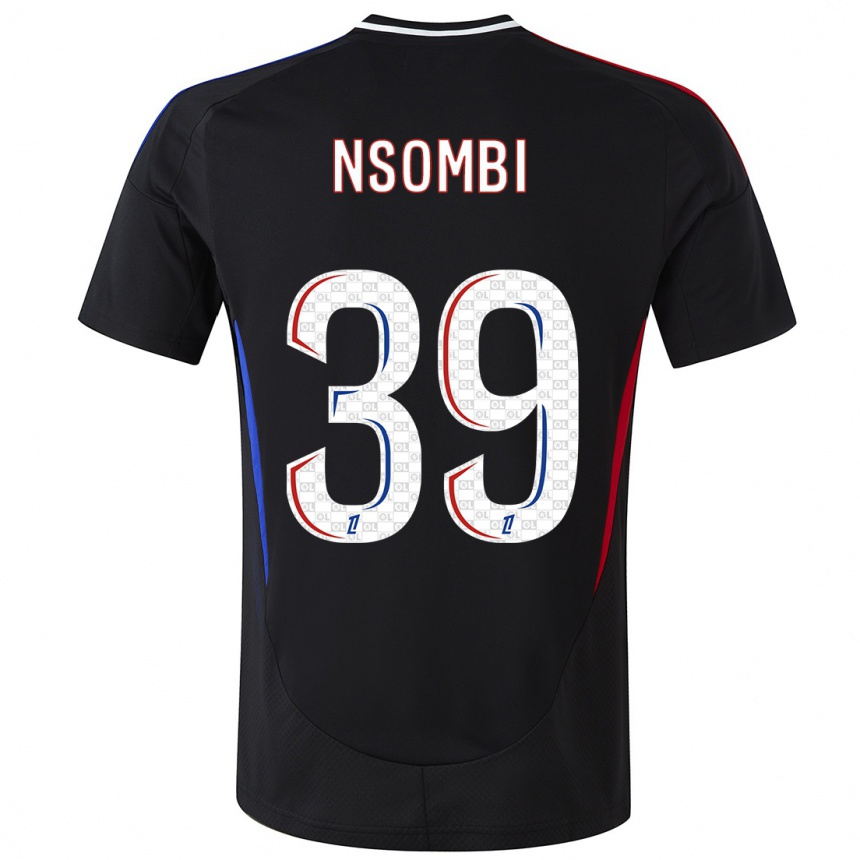 Damen Fußball Gael Nsombi #39 Schwarz Auswärtstrikot Trikot 2024/25 T-Shirt Luxemburg