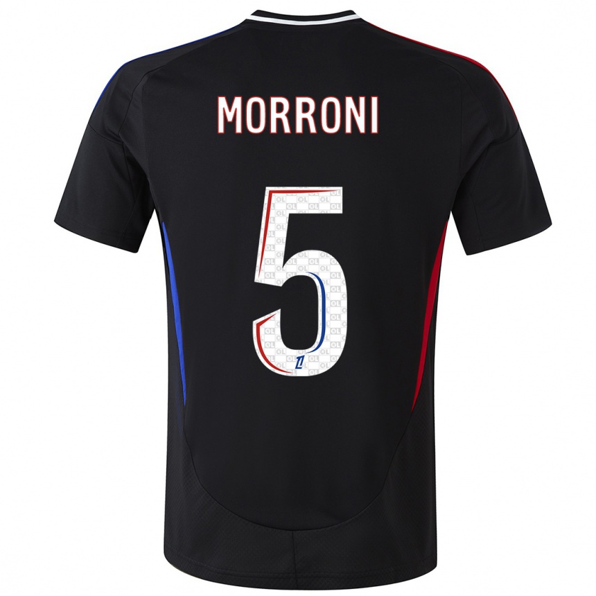 Damen Fußball Perle Morroni #5 Schwarz Auswärtstrikot Trikot 2024/25 T-Shirt Luxemburg