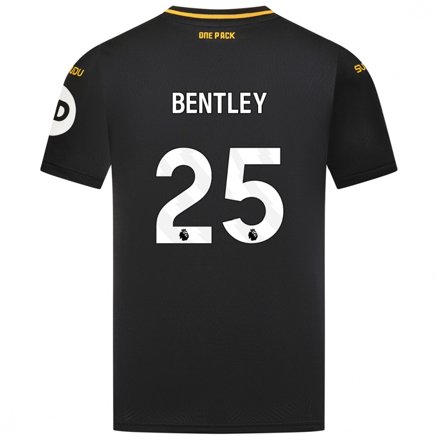 Damen Fußball Daniel Bentley #25 Schwarz Auswärtstrikot Trikot 2024/25 T-Shirt Luxemburg